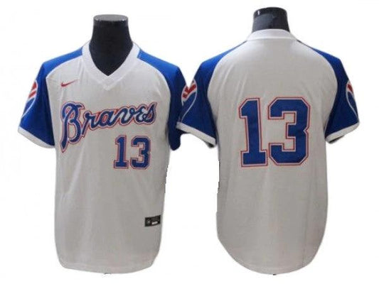 Atlanta Braves #13 Ronald Acuna Jr. White 1974 Throwback Jersey by My Store