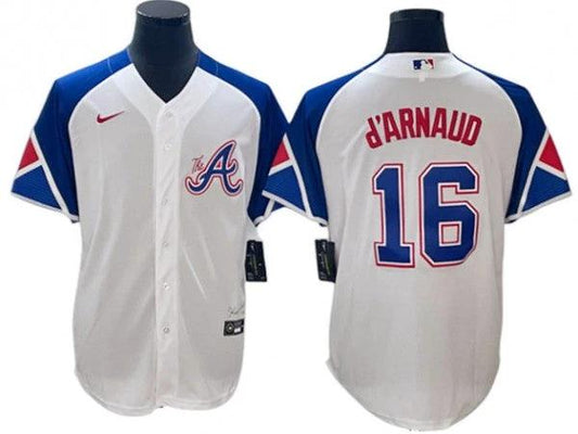 Atlanta Braves #16 Travis d'Arnaud White City Connect Jersey by My Store