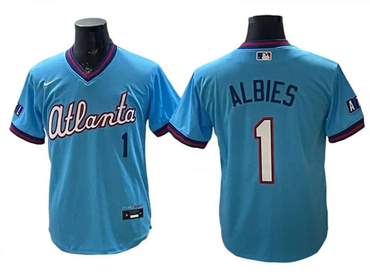 Atlanta Braves #1 Ozzie Albies 2026 City Connect Jersey - Powder Blue by My Store
