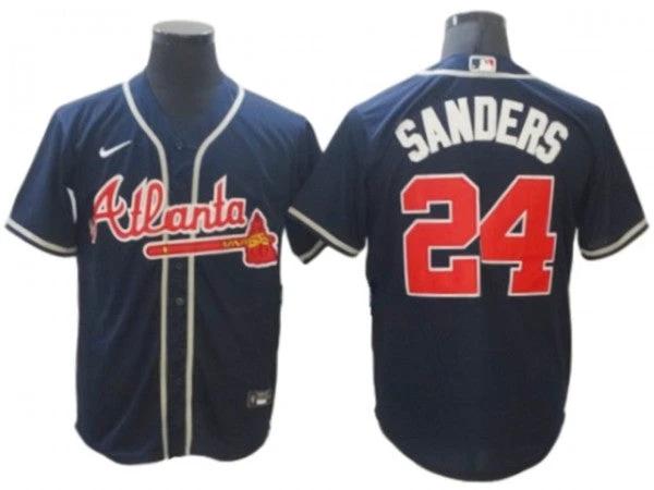 Atlanta Braves #24 Deion Sanders Navy Cool Base Jersey by My Store