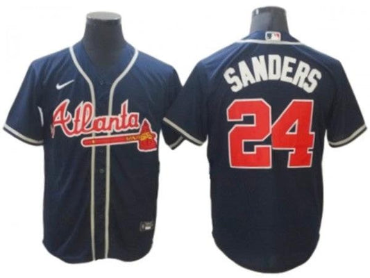 Atlanta Braves #24 Deion Sanders Navy Cool Base Jersey by My Store