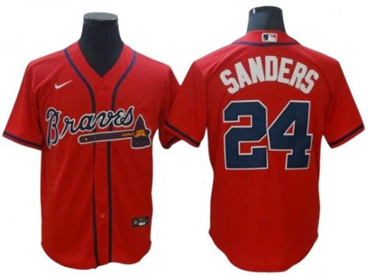 Atlanta Braves #24 Deion Sanders Red Cool Base Jersey by My Store