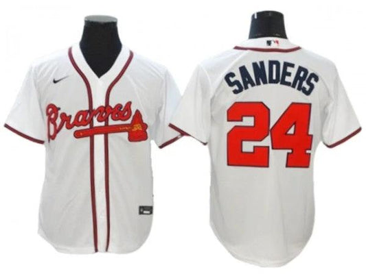 Atlanta Braves #24 Deion Sanders White Cool Base Jersey by My Store