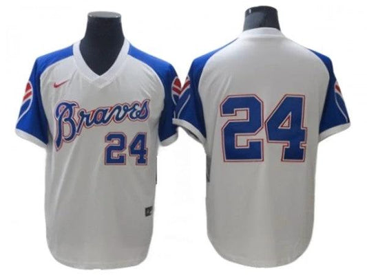 Atlanta Braves #24 Deion Sanders White Turn Back The Clock Jersey by My Store