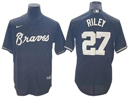 Atlanta Braves #27 Austin Riley Black Cool Base Jersey by My Store