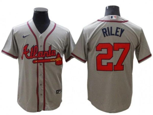 Atlanta Braves #27 Austin Riley Gray Cool Base Jersey by My Store