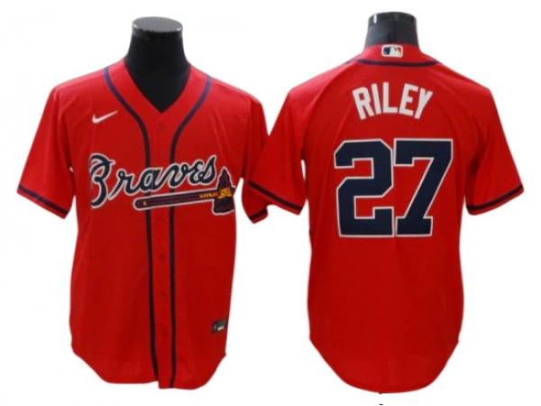 Atlanta Braves #27 Austin Riley Red Alternate Cool Base Jersey by My Store