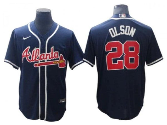 Atlanta Braves #28 Matt Olson Navy Alternate Cool Base Jersey by My Store