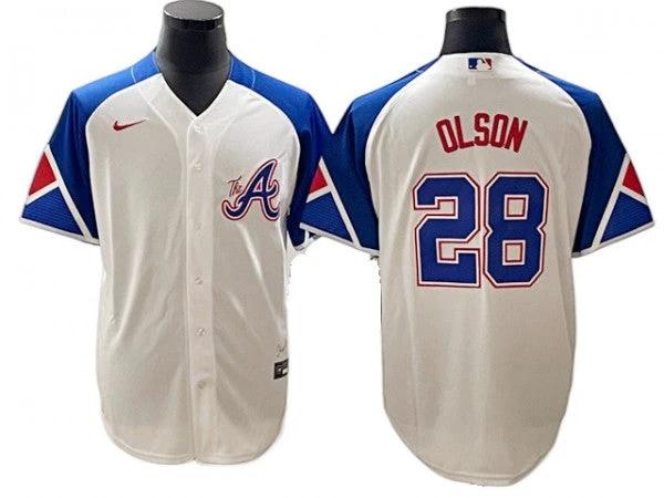 Atlanta Braves #28 Matt Olson White City Connect Jersey by My Store