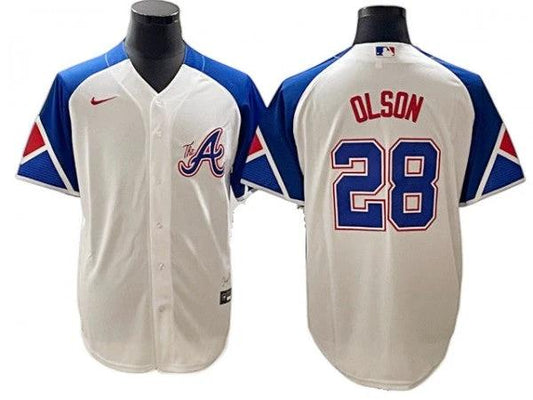 Atlanta Braves #28 Matt Olson White City Connect Jersey by My Store
