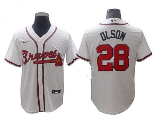 Atlanta Braves #28 Matt Olson White Home Cool Base Jersey by My Store