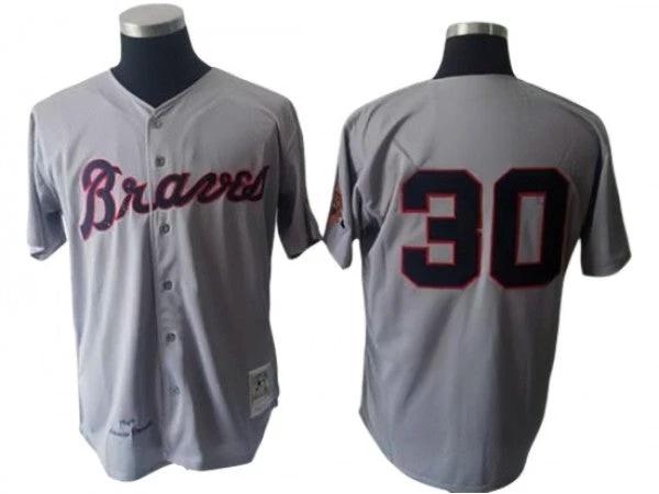 Atlanta Braves #30 Orlando Cepeda Gray 1969 Throwback Jersey by My Store