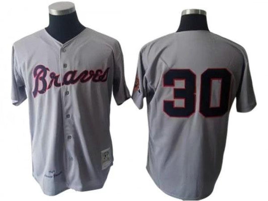 Atlanta Braves #30 Orlando Cepeda Gray 1969 Throwback Jersey by My Store
