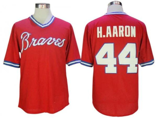 Atlanta Braves #44 Hank Aaron Cooperstown Collection Mesh Batting Practice Jersey by My Store