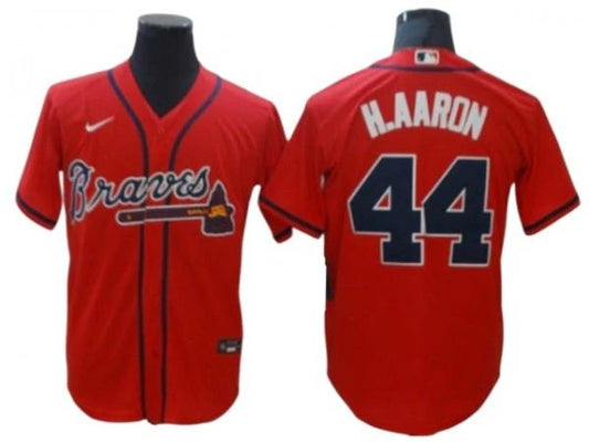 Atlanta Braves #44 Hank Aaron Red Cool Base Jersey by My Store
