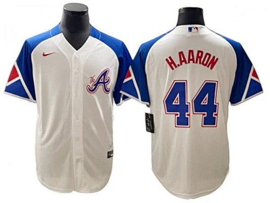 Atlanta Braves #44 Hank Aaron White City Connect Jersey by My Store