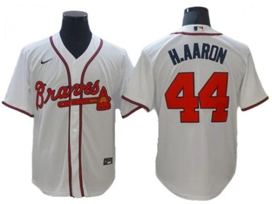 Atlanta Braves #44 Hank Aaron White Cool Base Jersey by My Store