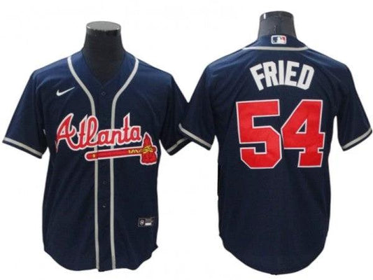 Atlanta Braves #54 Max Fried Navy Alternate Cool Base Jersey by My Store