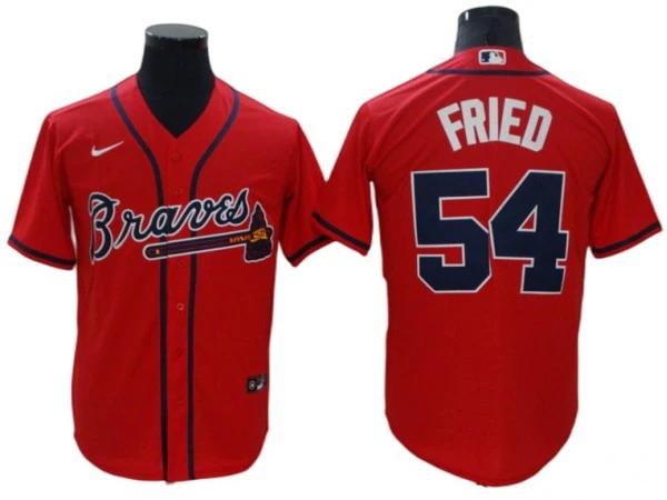 Atlanta Braves #54 Max Fried Red Alternate Cool Base Jersey by My Store