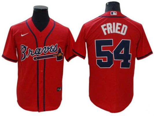Atlanta Braves #54 Max Fried Red Alternate Cool Base Jersey by My Store