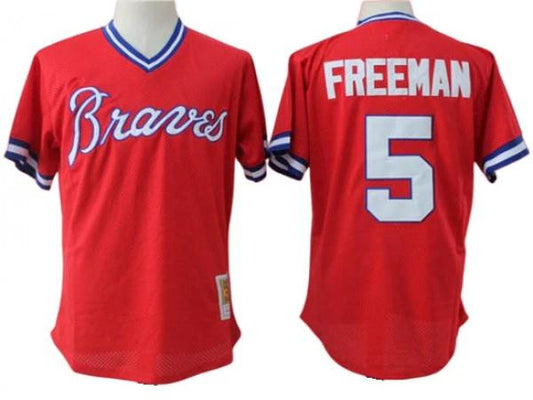 Atlanta Braves #5 Freddie Freeman Cooperstown Collection Mesh Batting Practice Jersey by My Store