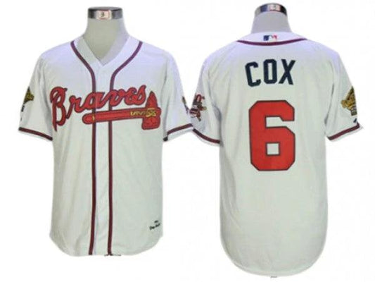 Atlanta Braves #6 Bobby Cox White 1995 Throwback Jersey by My Store