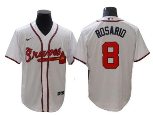Atlanta Braves #8 Eddie Rosario White Home Cool Base Jersey by My Store