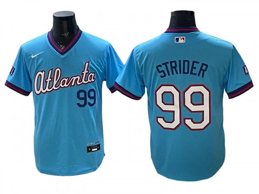 Atlanta Braves #99 Spencer Strider 2026 City Connect Jersey - Powder Blue by My Store