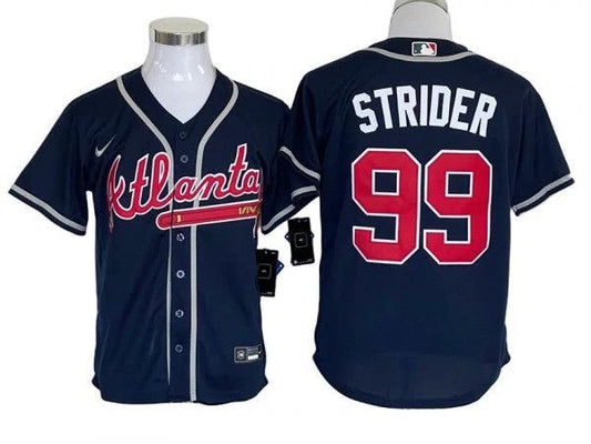 Atlanta Braves #99 Spencer Strider Navy Cool Base Jersey by My Store