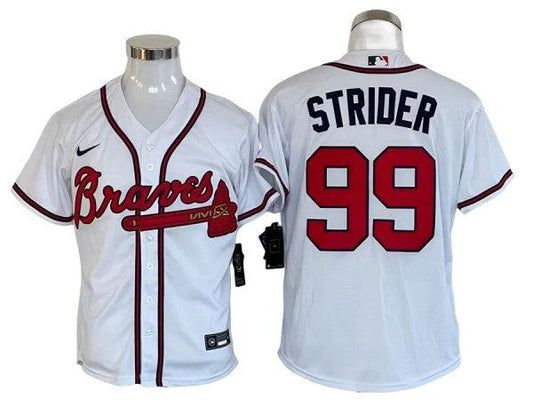 Atlanta Braves #99 Spencer Strider White Cool Base Jersey by My Store