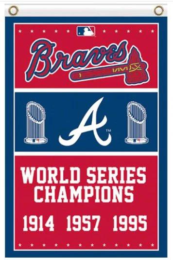 Atlanta Braves champions flag 3X5Ft Banner USA Polyester with Brass Grommets by flagsjustdoit
