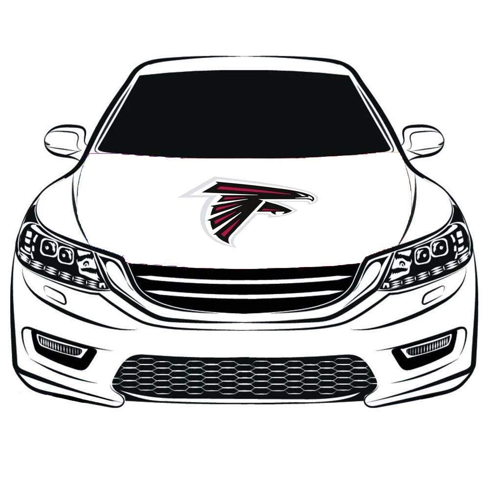 Atlanta Falcons Car Hood Cover Flag ,NFL Engine Banner Flag of Atlanta Falcons ,3.3X5ft,/6X7FT 100% Polyester Elastic Fabrics Can be Washed Suitable for large SUV and Pickup Trucks by flagsshop