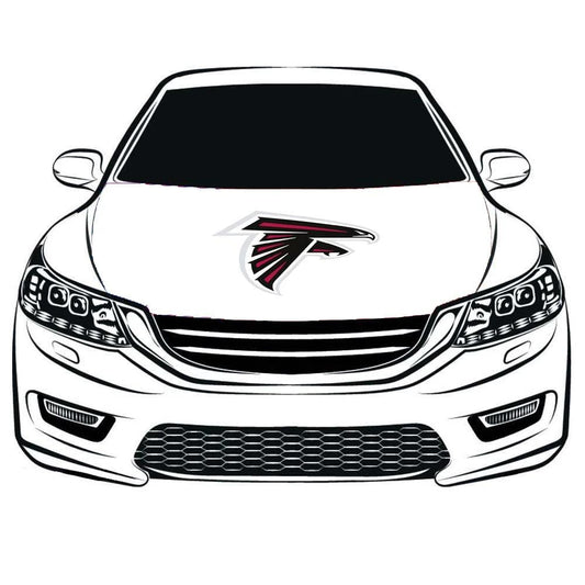 Atlanta Falcons Car Hood Cover Flag ,NFL Engine Banner Flag of Atlanta Falcons ,3.3X5ft,/6X7FT 100% Polyester Elastic Fabrics Can be Washed Suitable for large SUV and Pickup Trucks by flagsshop