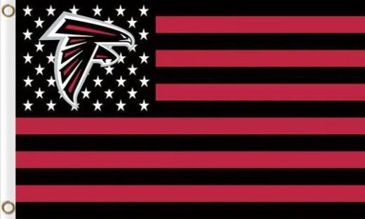 Atlanta Falcons Star and Stripes Flag 3X5 Ft Polyester Banner USA 90x150cm by flagsjustdoit