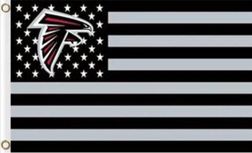 Atlanta Falcons Star and Stripes US Flag 3X5 Ft Polyester Banner USA 90x150cm by flagsjustdoit