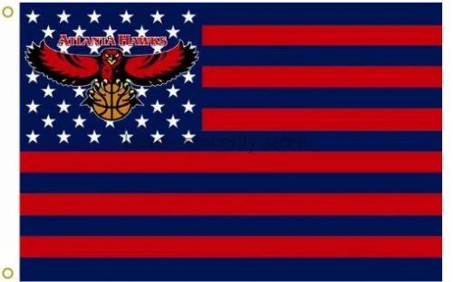 Atlanta Hawks Atlanta City Skyline Flag 3X5Ft Polyester Banner USA Digital Printing by flagsjustdoit