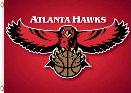 Atlanta Hawks Team Red US Flag 3X5Ft Polyester Banner USA Digital Printing by flagsjustdoit