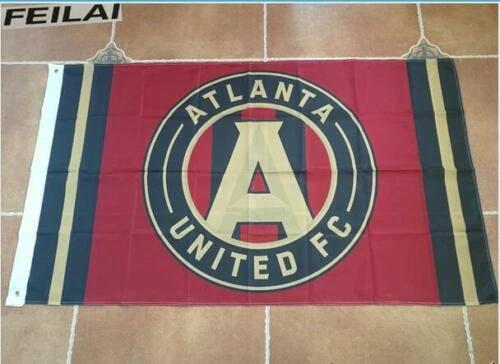 Atlanta United FC Wincraft Red Black Indoor Outdoor Deluxe Flag by flagsjustdoit