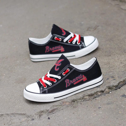 Atlanta Braves Limited Print Low Top Canvas Shoes Sport Sneakers For Men Women Fans by Crocs