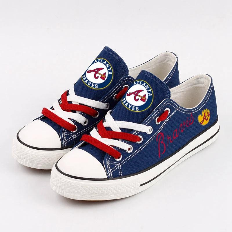 Atlanta Braves Limited Print Low Top Canvas Shoes Sport Sneakers For Men Women Fans by Crocs