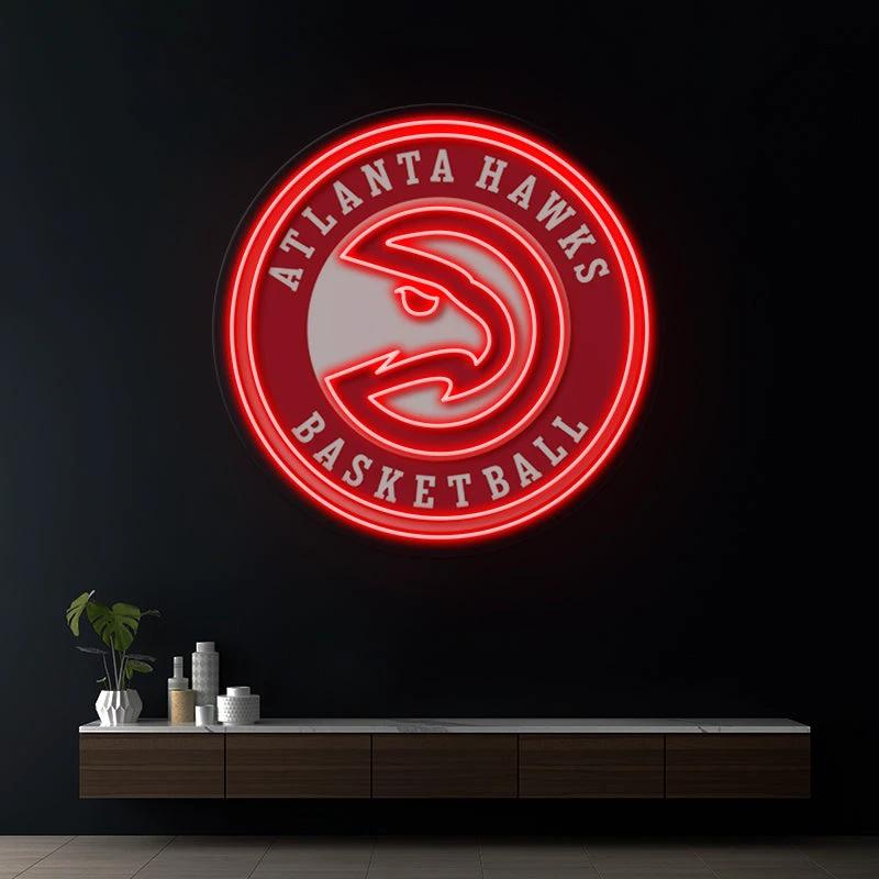 Atlanta Hawks NBA Led Neon Sign Man Cave Decor by Neonchics Signs