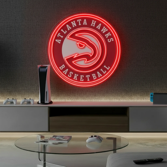 Atlanta Hawks NBA Led Neon Sign Man Cave Decor by Neonchics Signs