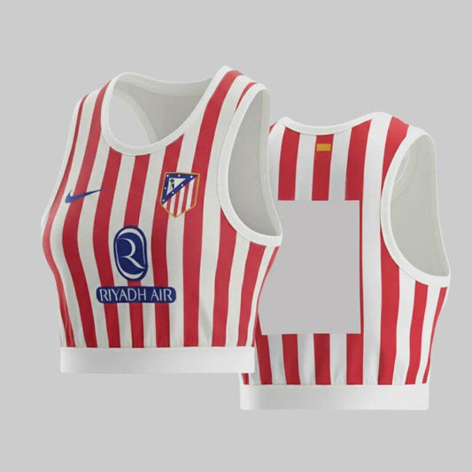 Atletico Madrid 2025-26 Crop Women’s Jersey Fierce Fan Style – Red white by Soccer Jersey