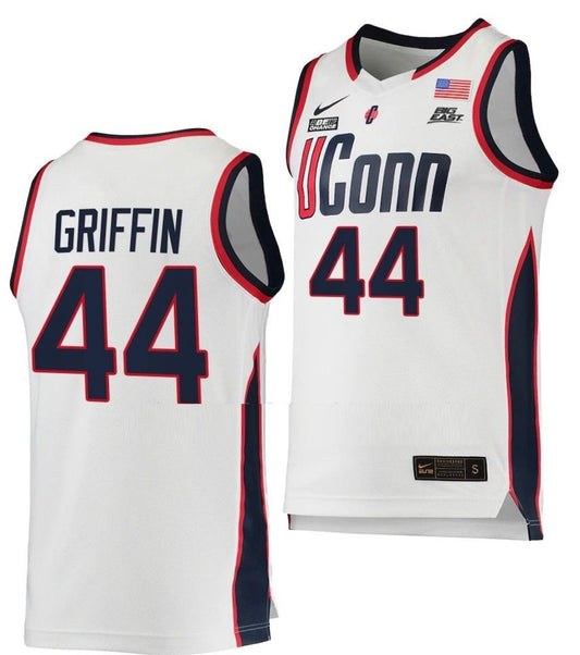 Aubrey Griffin Jersey UConn Huskies College Basketball White Replica #44 by My store basketball