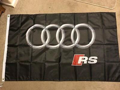 Audi Sport RS Black Flag 3X5 Ft Polyester Banner USA 90x150cm by flagsjustdoit