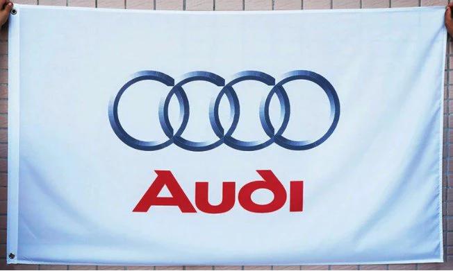Audi White Flag 3X5 Ft Polyester Banner USA 90x150cm by flagsjustdoit