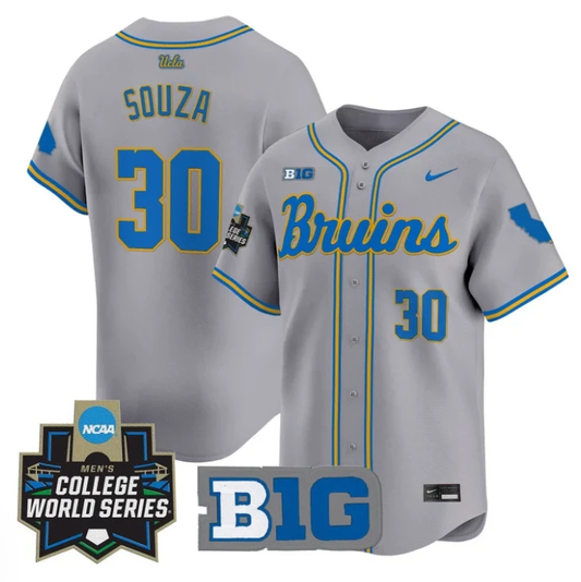 August Souza Jersey #30 UCLA Bruins 2025 World Series Stitched Gray by My Store