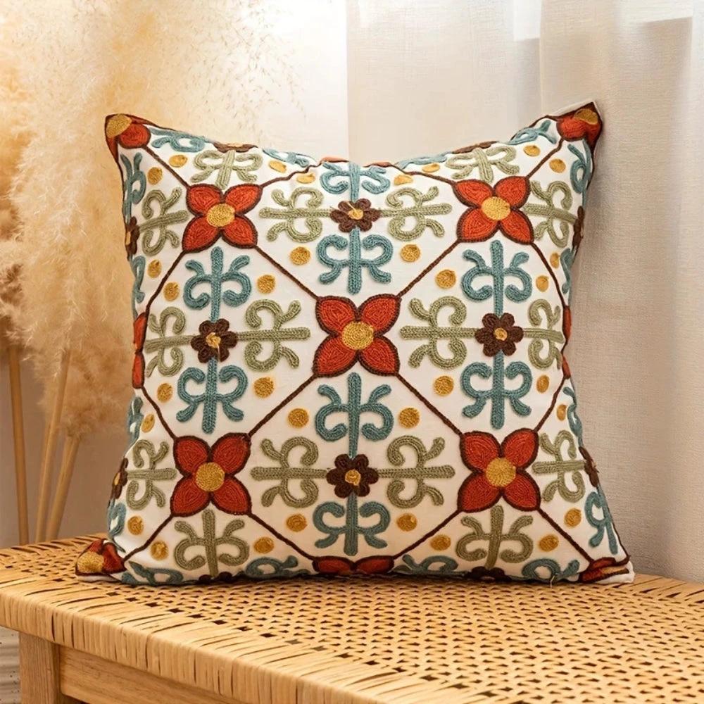 Aurae Embroidered Vintage Cushion Cover by BowLift