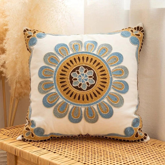 Aurae Embroidered Vintage Cushion Cover by BowLift