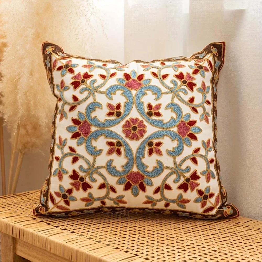 Aurae Embroidered Vintage Cushion Cover by BowLift